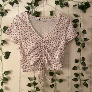 Brand New Floral Adjustable Crop Tee